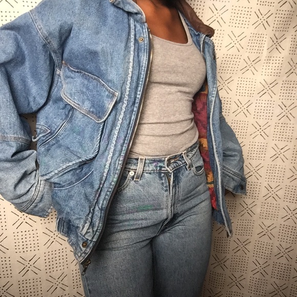 SOLD ❗️RARE Levi Denim Western-wear Bomber Jacket - Picture 6 of 8